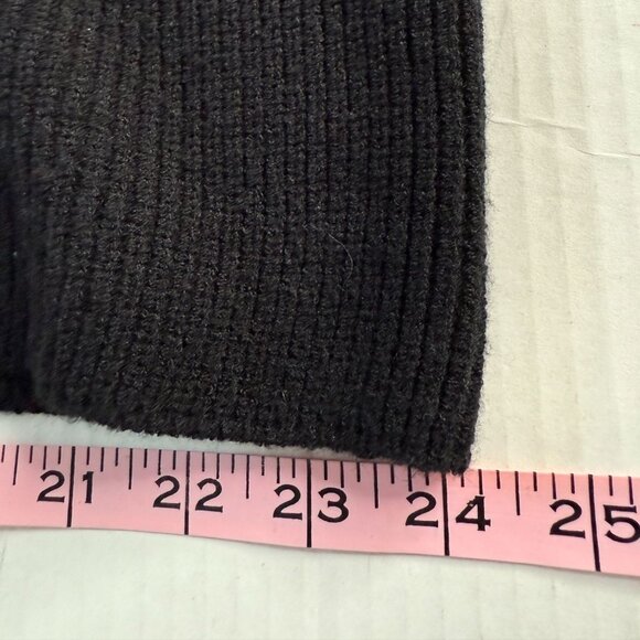 Saks Fifth Avenue Black Faux Fur Cuff Turtleneck Sweater Size XL Glam Mobwife - Picture 7 of 9